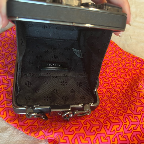 Tory Bursh Black Crystal Adele Hardshell Clutch - Picture 11 of 13